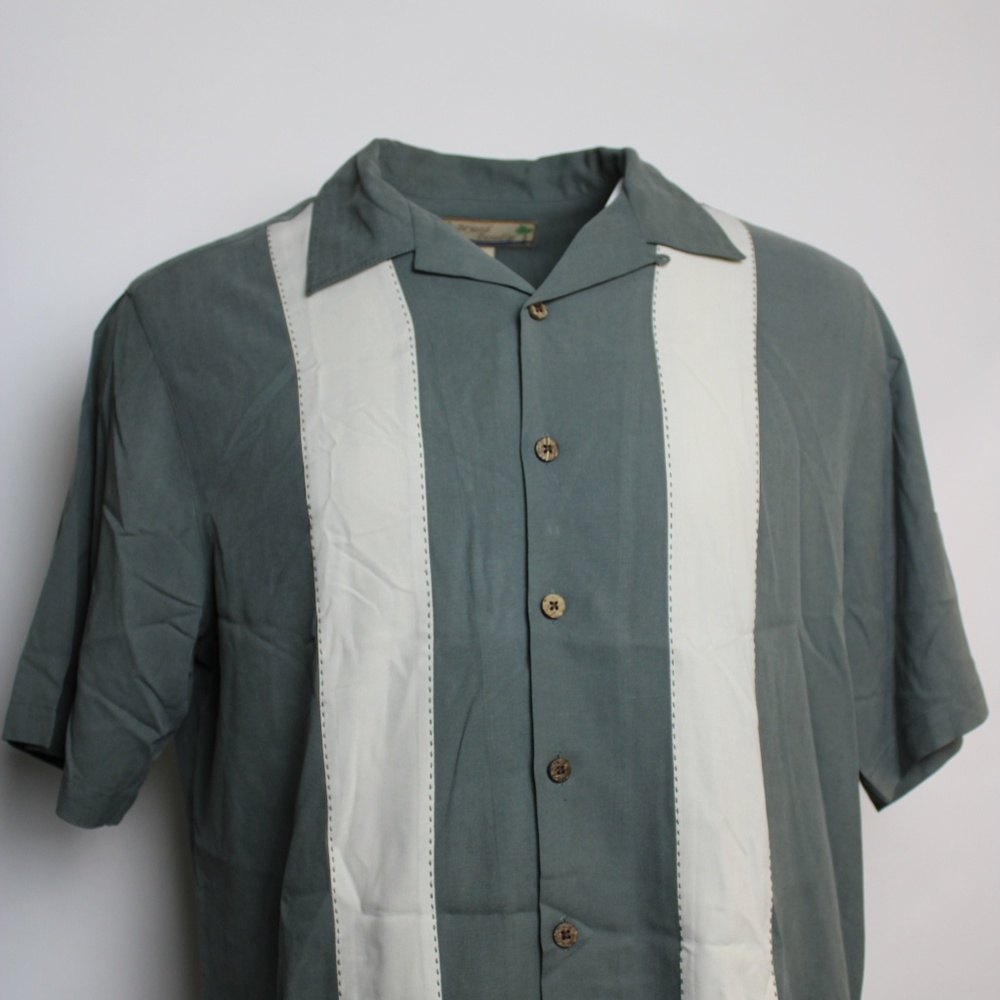 Beyond Paradise XL Casual Button Front Down Silk